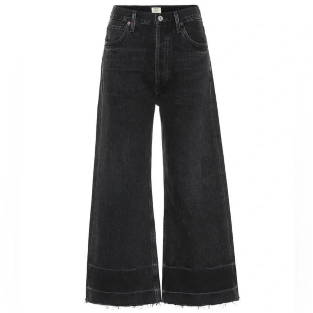 Citizens of Humanity Sacha High Rise Wide Leg Black Jeans Size 27